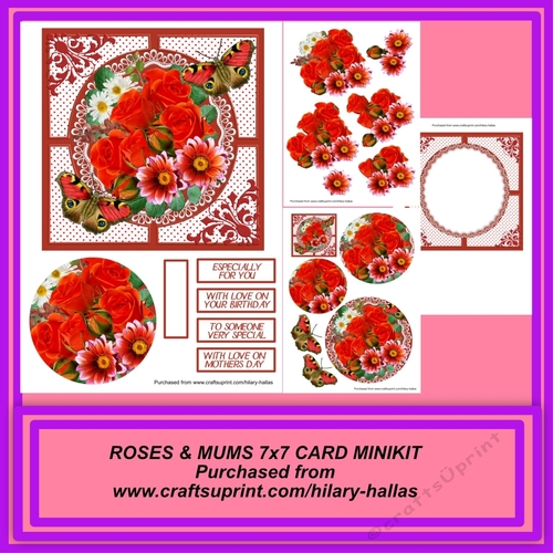Roses & Mums 7x7 Card Minikit