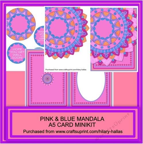 Pink & Blue Mandala A5 Card Minikit