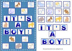 It's a Boy Tiles Card