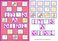 It's a Girl Tile Card