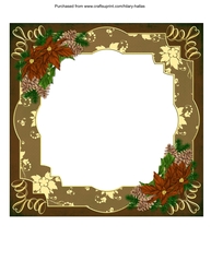 Bronze Poinsettia & Lace 8x8 Insert Panel