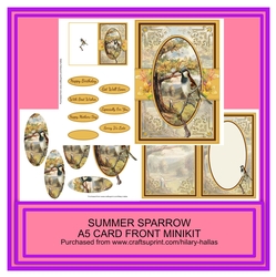 Summer Sparrow A5 Card Front Minikit
