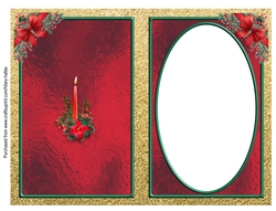 Red Candle & Poinsettia Insert