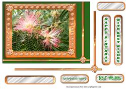 Mimosa Flowers with Copper Frame
