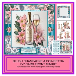 Blush Champagne & Poinsettia 7x7 Card Front Minikit