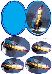Windsurfing Oval Shaped Card