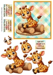 Sad Giraffe Get Well Card