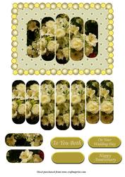 Cream Rose & Lily Bouquet Panel Card