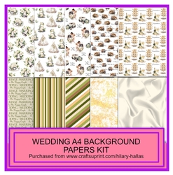 Wedding A4 Background Papers Kit