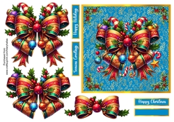 Christmas Ornaments & Holly Bow