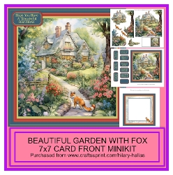Beautiful Garden With Fox 7x7 Card Front Minikit