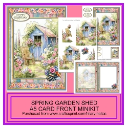 Spring Garden Shed A5 Card Front Minikit