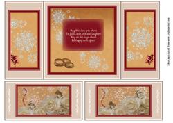 Snowflakes & Roses Winter Wedding Card
