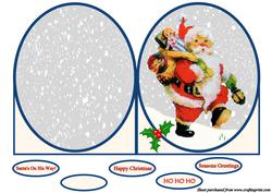 Santa Oval Shaped Card