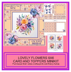 cup1441732_819 - Lovely Flowers 6x6 Card & Toppers Minikit