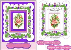 Bouquet with Scalloped Flower Frame
