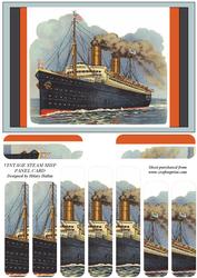 Vintage Steam Ship Panel Card