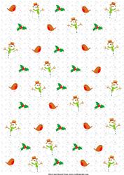Snowman, Robin & Holly Background