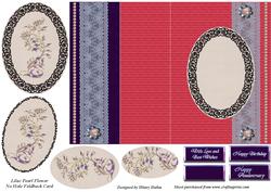 Lilac Pearl Flower No Hole Foldback Card