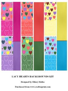 Lacy Hearts Backgrounds Kit