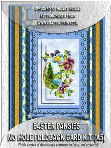 Easter Pansies No Hole Foldback Card Kit
