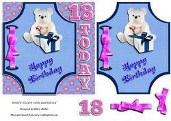 White Teddy 18th Birthday