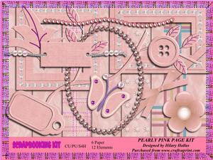 Pearly Pink Scrapbook Page Kit