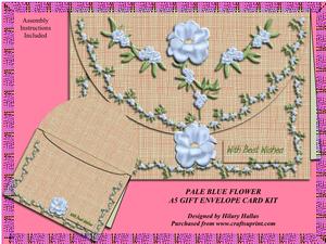 Pale Blue Flower A5 Gift Envelope Card Kit