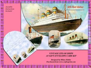Vintage Steam Ships A5 Gift Envelope Card Kit
