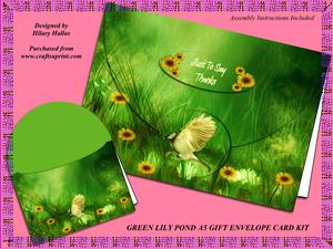 Green Lily Pond A5 Gift Envelope Card Kit