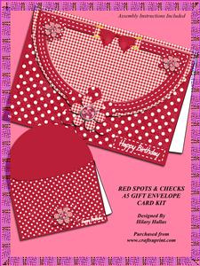 Red Spots & Checks A5 Gift Envelope Card Kit