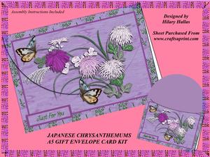 Japanese Chrysanthemums A5 Gift Envelope Card Kit