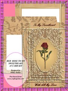 Red Rose to My Sweetheart A5 Card Kit