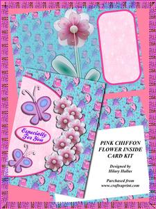 Pink Chiffon Flower Inside Card Kit