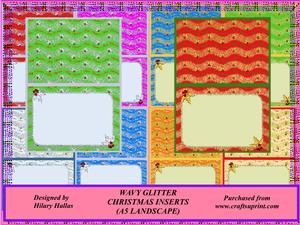 Wavy Glitter Christmas Inserts A5 Landscape