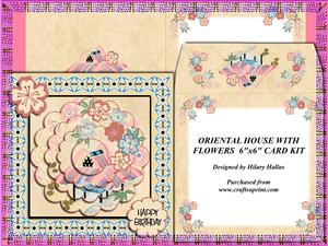 Oriental House with Flowers 6x6 Card Kit