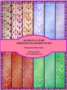Baubles & Stars Christmas Background Kit