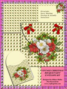 Vintage Christmas Bouquet Gift Envelope Kit
