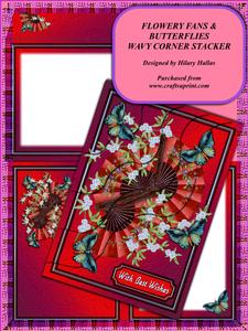 Flowery Fans & Butterflies Wavy Corner Stacker Kit
