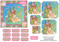Easter Bunny Among the Flowerpots