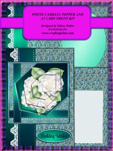 White Camelia Topper & A5 Card Front Kit