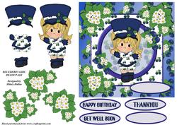 Blueberry Girl Decoupage