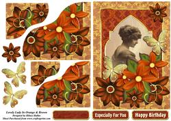 Lovely Lady in Orange & Brown