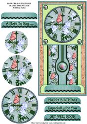 Flowers & Butterflies Grandfather Clock