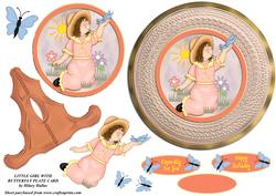 Little Girl with Butterfly Plate Card
