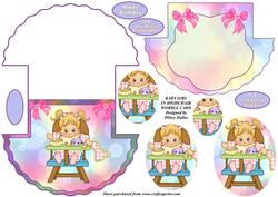 Baby Girl in Highchair Wobble Card