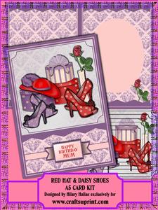 Red Hat with Daisy Shoes A5 Card Kit