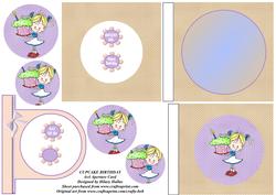 Cupcake Birthday 4x4 Aperture Card