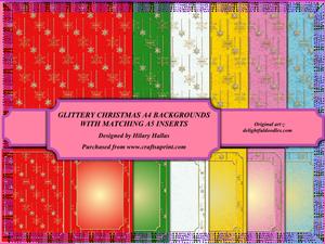 Glittery Christmas Background & Matching Insert Kit