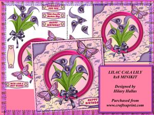 Lilac Cala Lily 8x8 Minikit